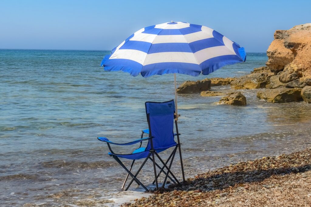 Peaceful recovered scene - chair on beach