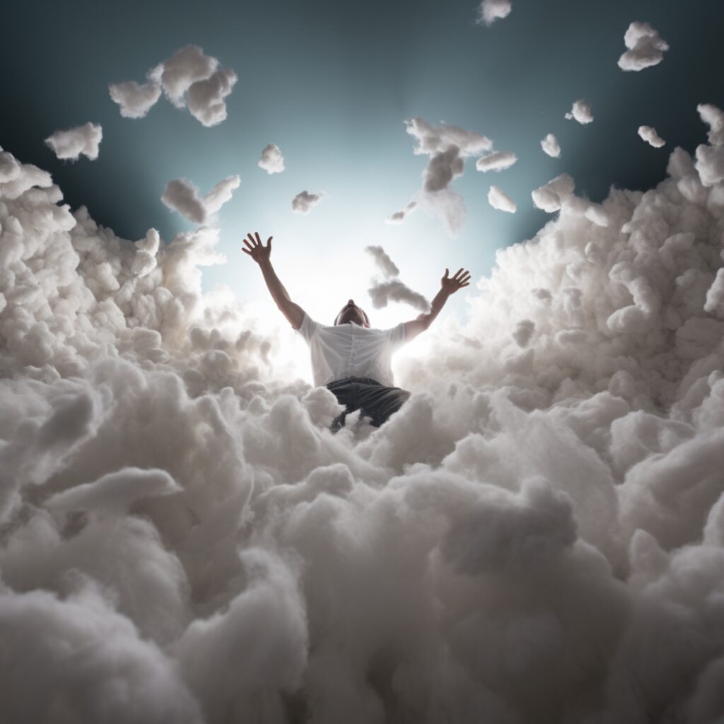 letting go and falling safely into a bed of cotton wool