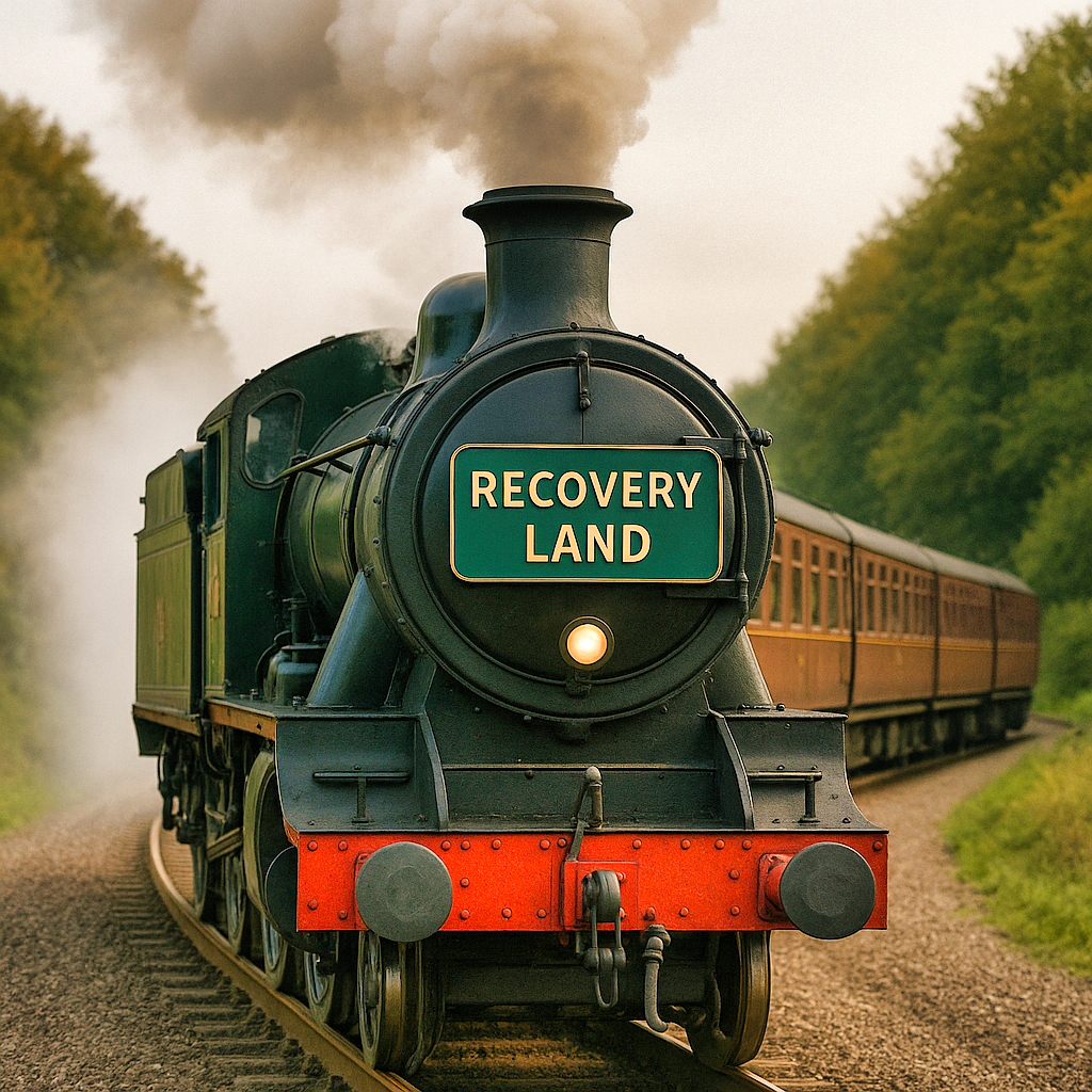 Train travelling to Recovery Land