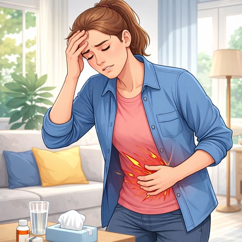 Person experiencing physical anxiety symptoms